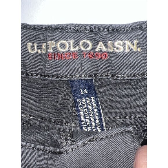U.S. Polo Assn Boys Straight Twill Pants Size 14 Color Forged Iron‎ Gray - Picture 4 of 9